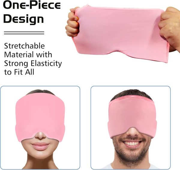 Headache Relief Hat For Migraine Relief, Tension, One Size Fits All Headache Cap With Reusable Ice Gel Pack For Puffy Eyes, Stress Relief