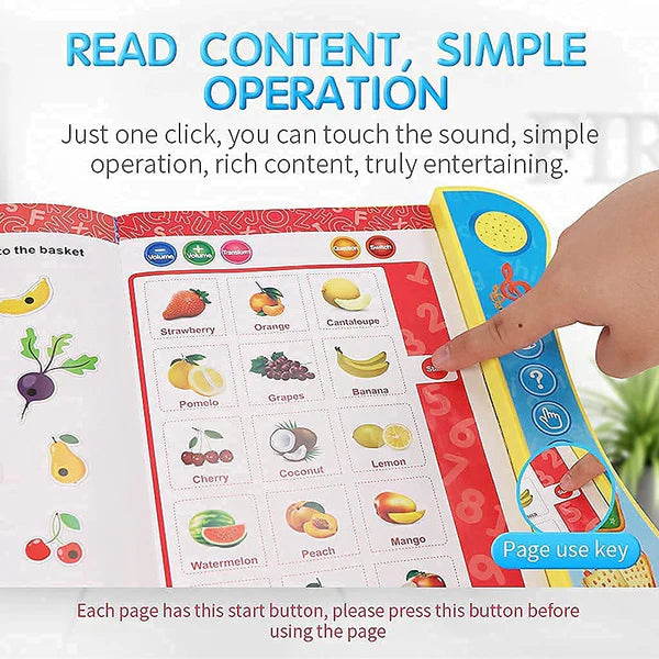 E book for kids, education book with sounds, Intelligent study book for kids,Fun learning E book for kids